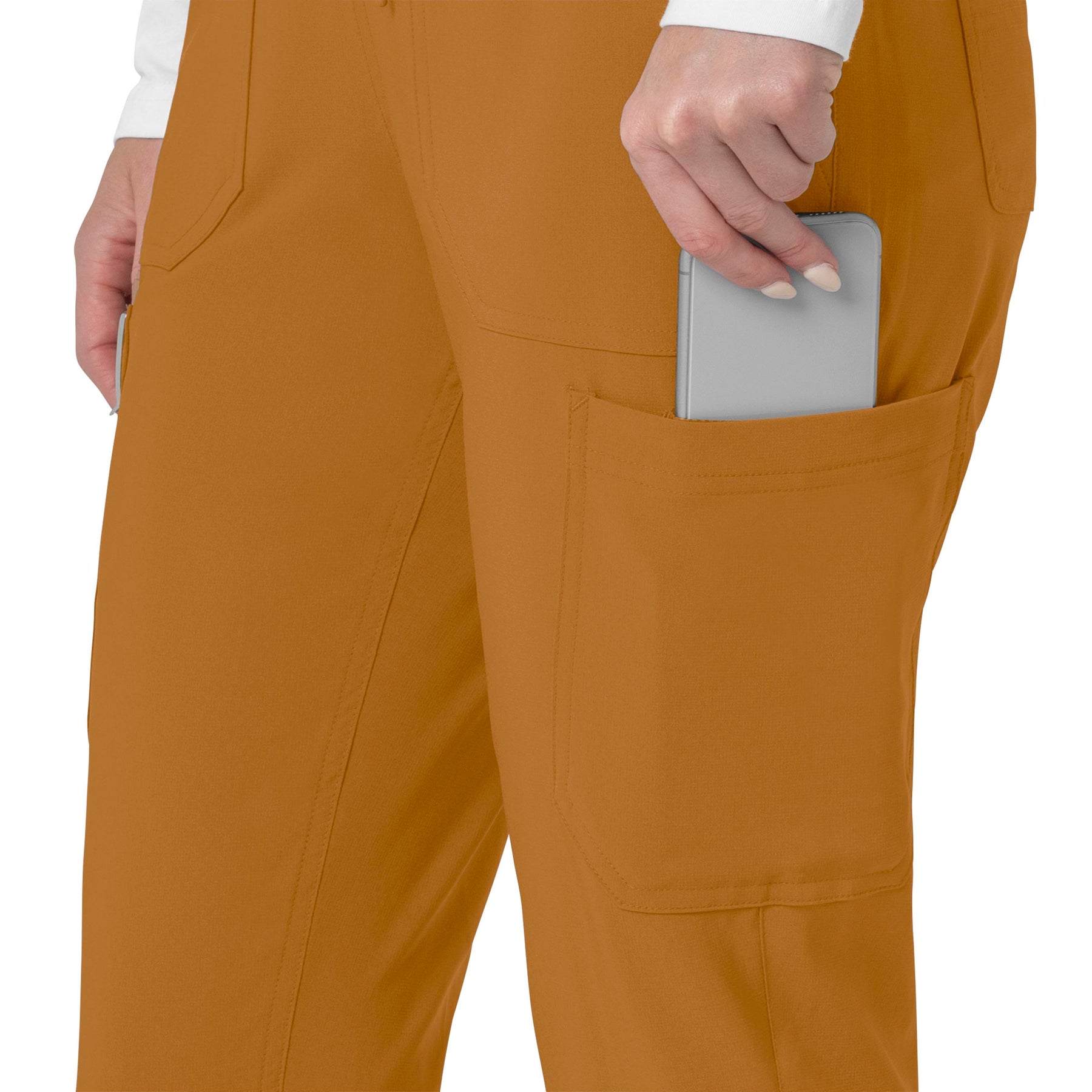 Force Cross-Flex Women's Cargo Jogger Scrub Pant Fox Brown back detail