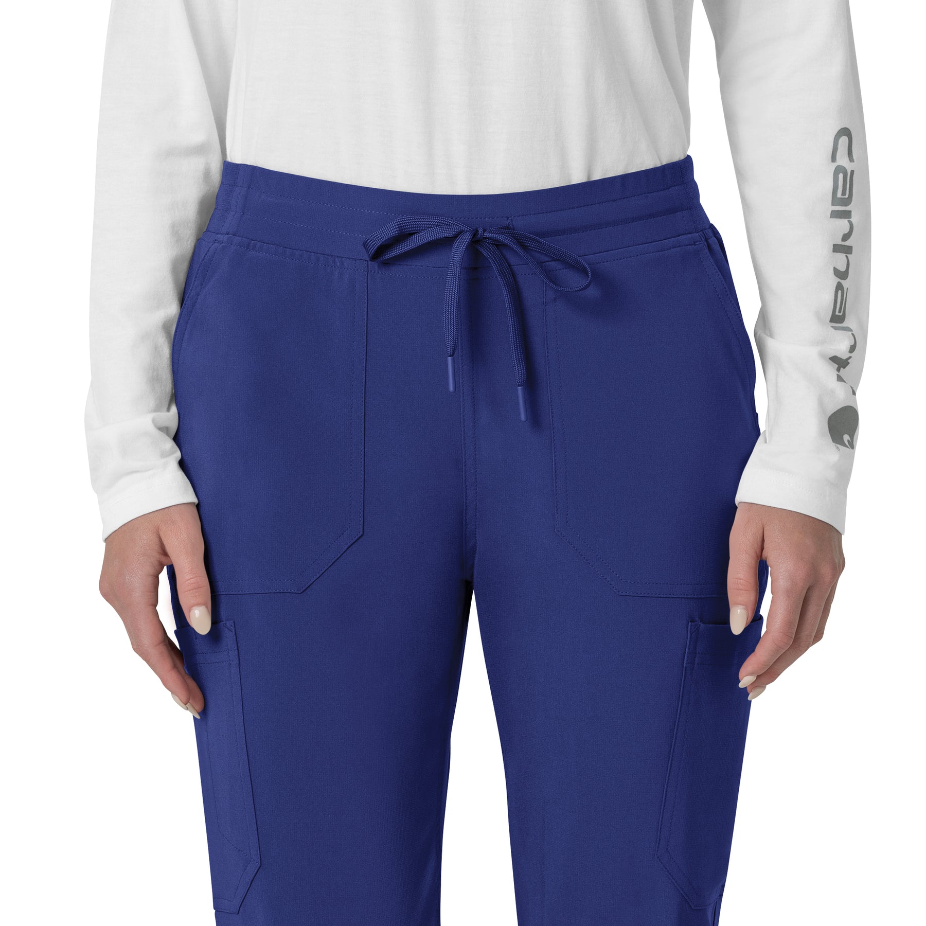 Force Cross-Flex Women's Cargo Jogger Scrub Pant Galaxy Blue front detail