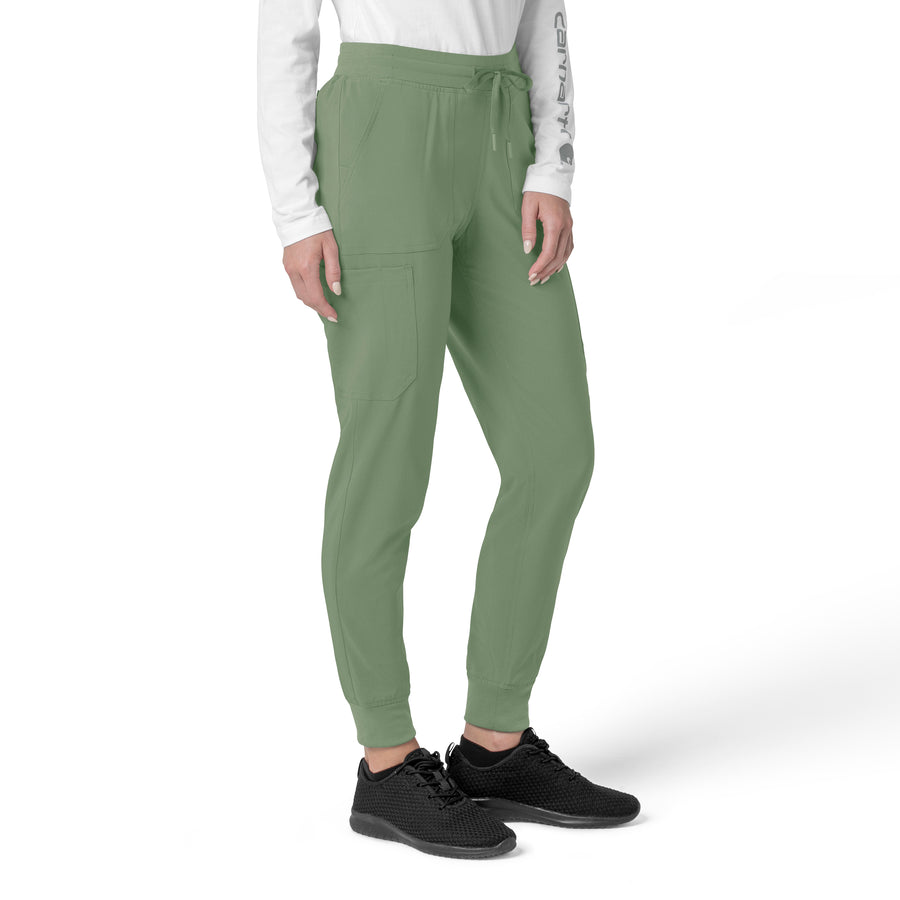 Force Cross-Flex Women's Cargo Jogger Scrub Pant Green Slate side view