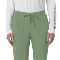 Force Cross-Flex Women's Cargo Jogger Scrub Pant Green Slate front detail