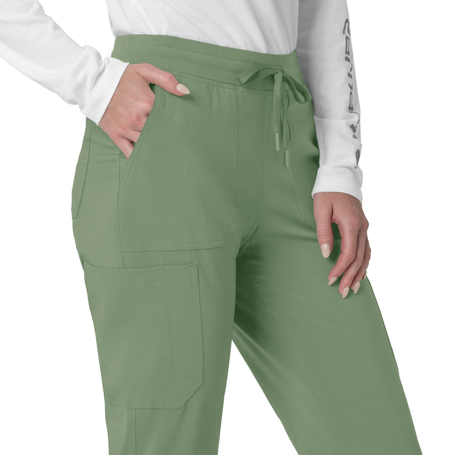Force Cross-Flex Women's Cargo Jogger Scrub Pant Green Slate side detail 2