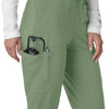 Force Cross-Flex Women's Cargo Jogger Scrub Pant Green Slate hemline detail