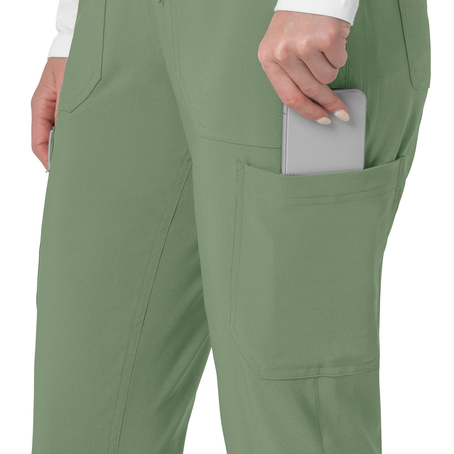 Force Cross-Flex Women's Cargo Jogger Scrub Pant Green Slate back detail