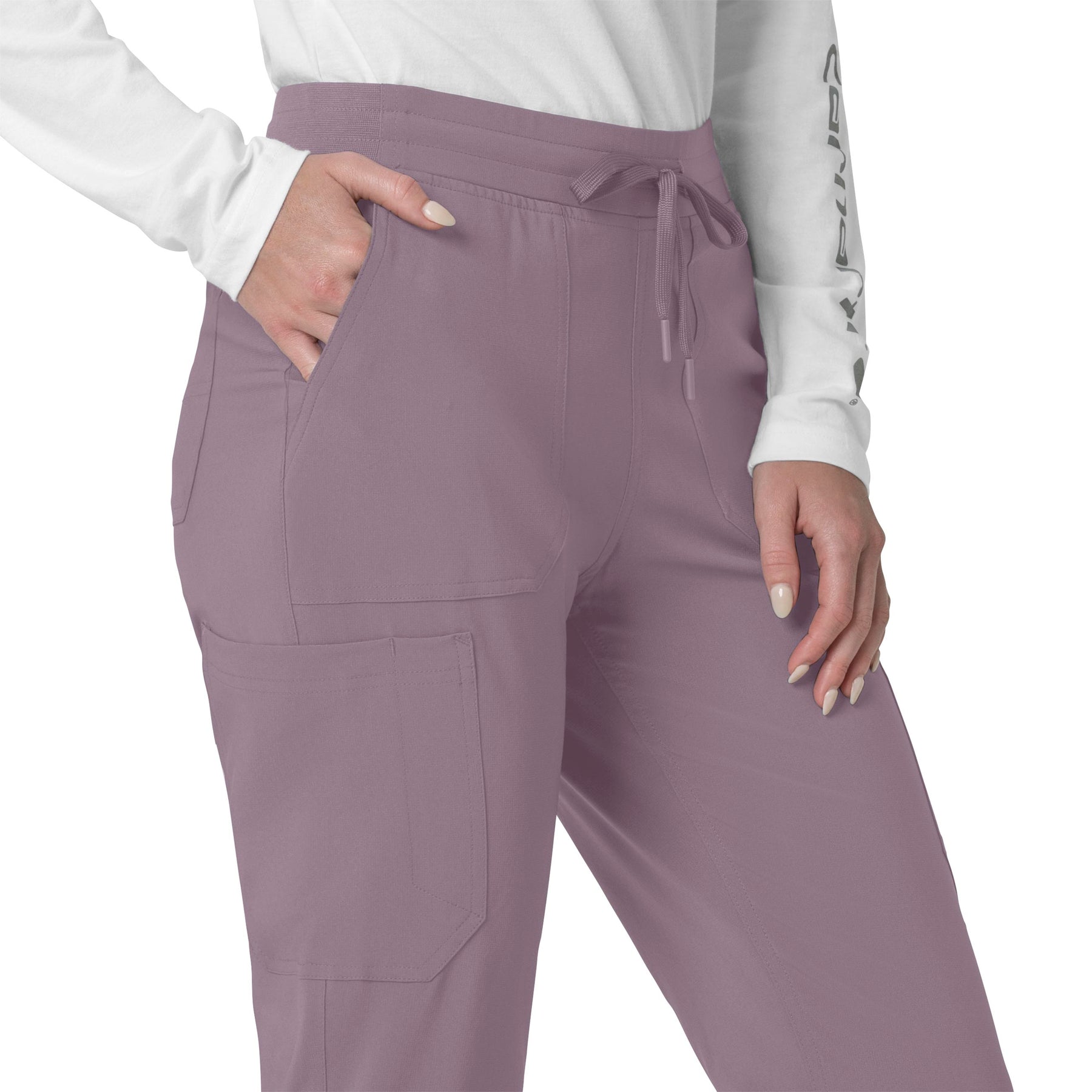 Force Cross-Flex Women's Cargo Jogger Scrub Pant Lavender Mist side detail 2