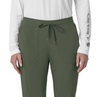Force Cross-Flex Women's Cargo Jogger Scrub Pant Olive front detail