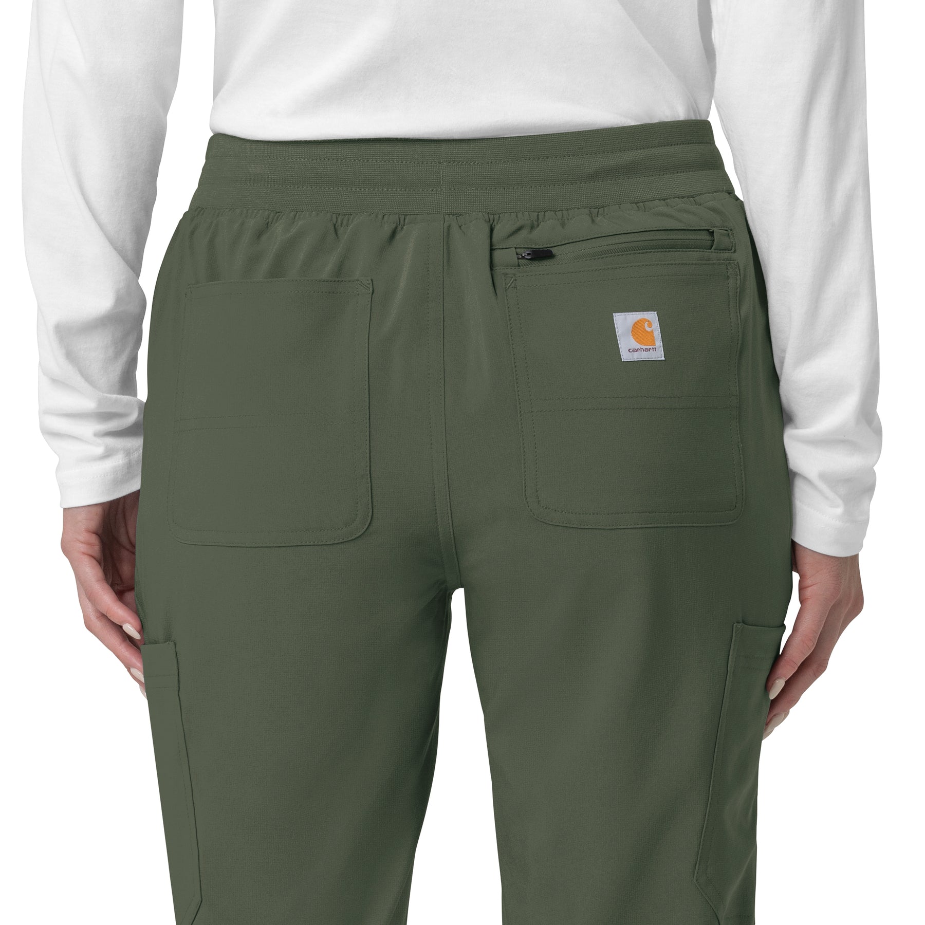 Force Cross-Flex Women's Cargo Jogger Scrub Pant Olive side detail 1
