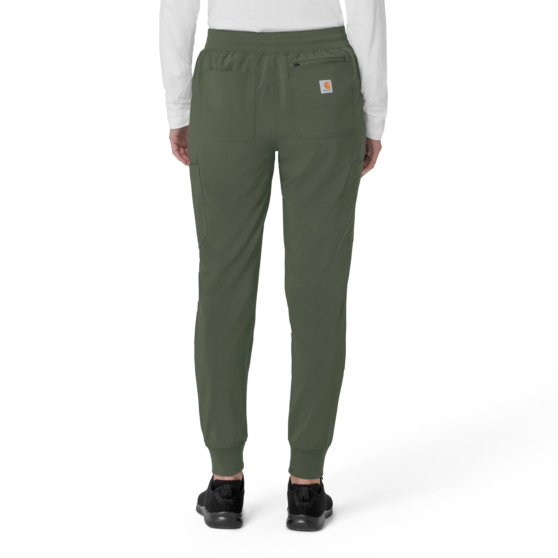 Force Cross-Flex Women's Cargo Jogger Scrub Pant Olive back view