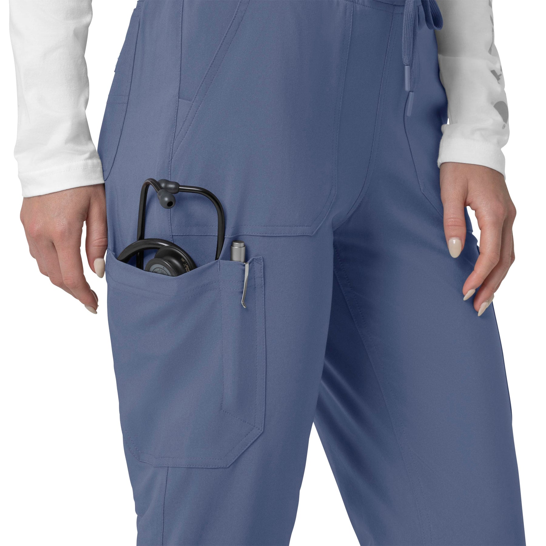Force Cross-Flex Women's Cargo Jogger Scrub Pant Riverside hemline detail
