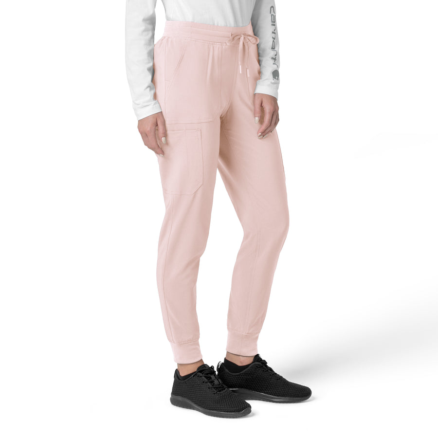 Force Cross-Flex Women's Cargo Jogger Scrub Pant Soft Rose side view