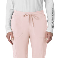 Force Cross-Flex Women's Cargo Jogger Scrub Pant Soft Rose front detail