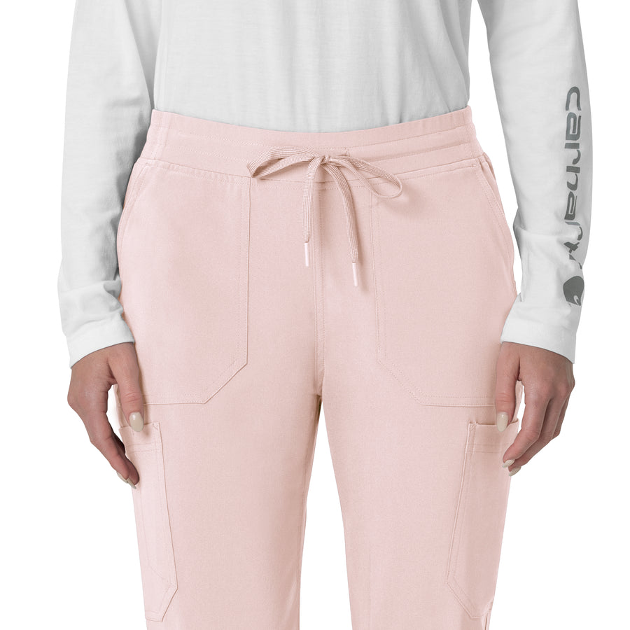 Force Cross-Flex Women's Cargo Jogger Scrub Pant Soft Rose front detail