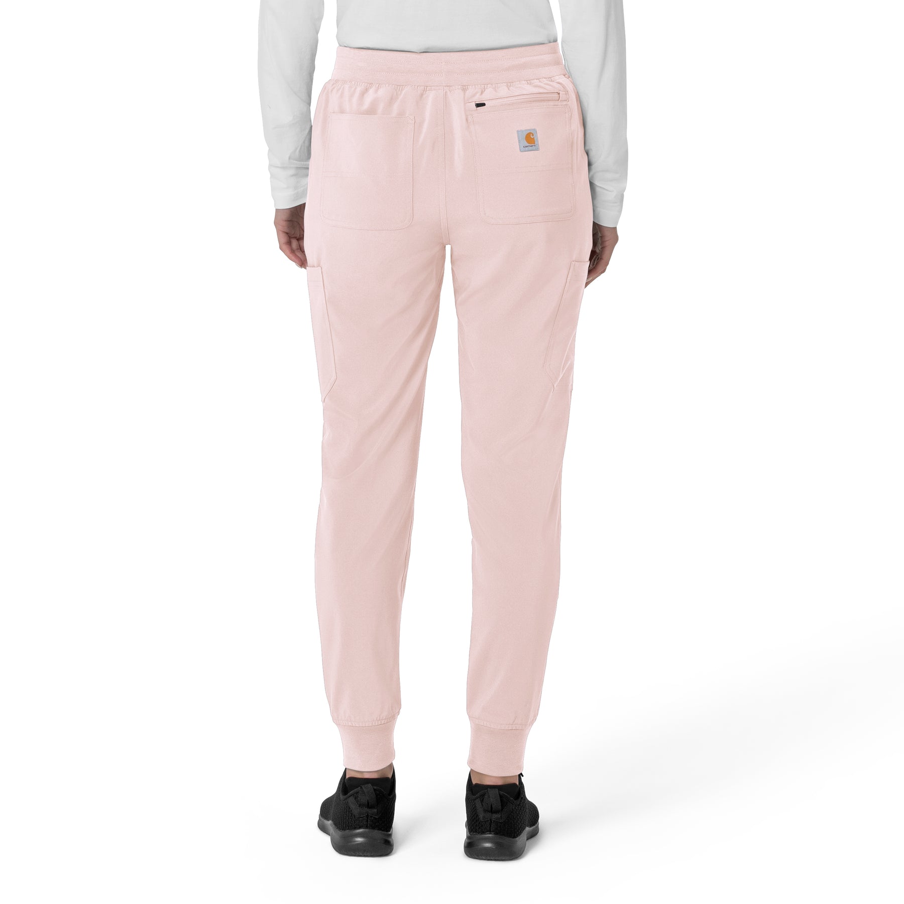 Force Cross-Flex Women's Cargo Jogger Scrub Pant Soft Rose back view