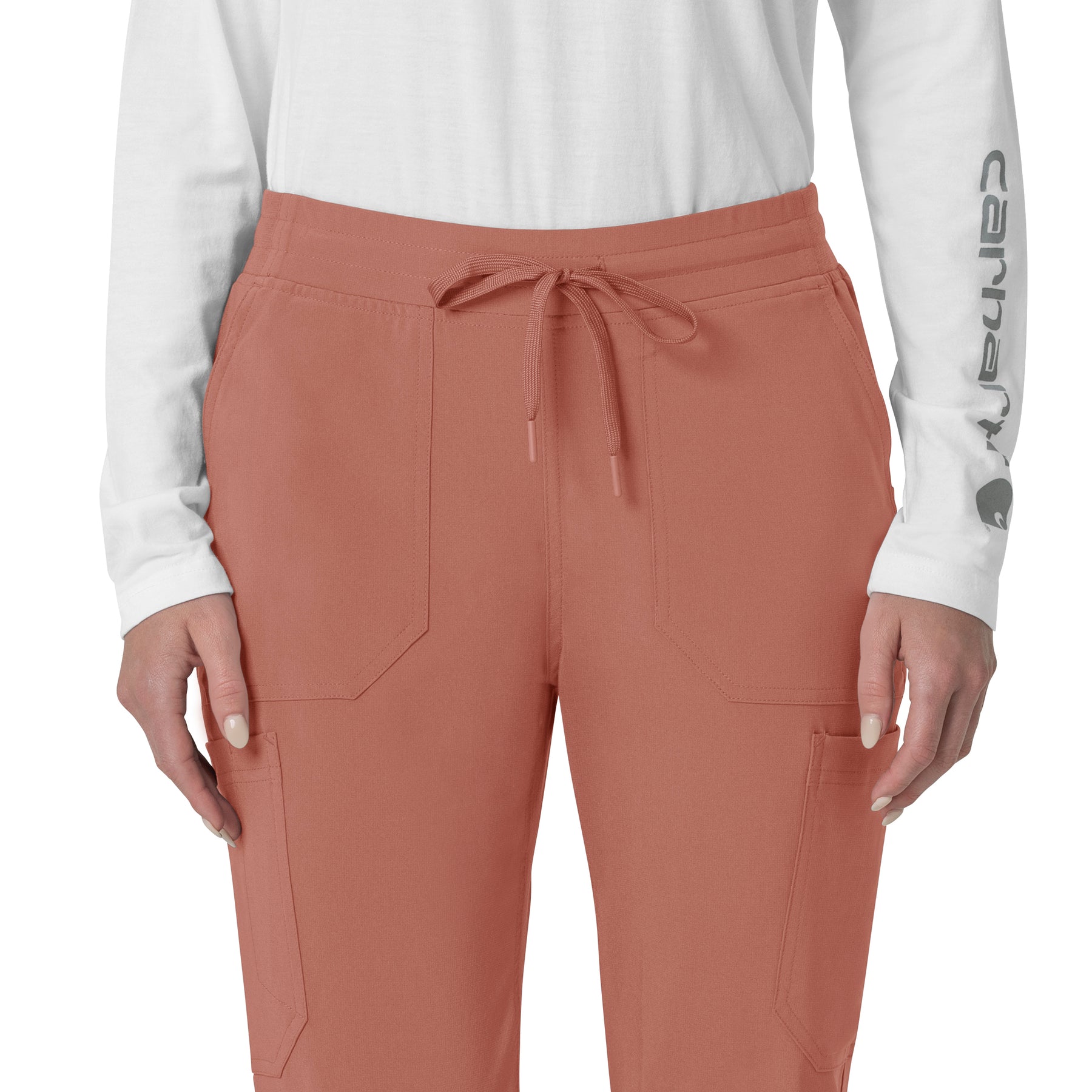 Force Cross-Flex Women's Cargo Jogger Scrub Pant Wildrose front detail