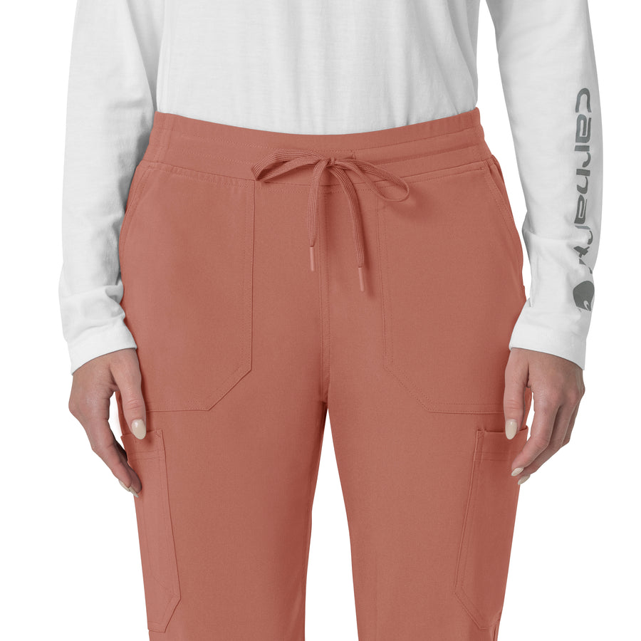 Force Cross-Flex Women's Cargo Jogger Scrub Pant Wildrose front detail