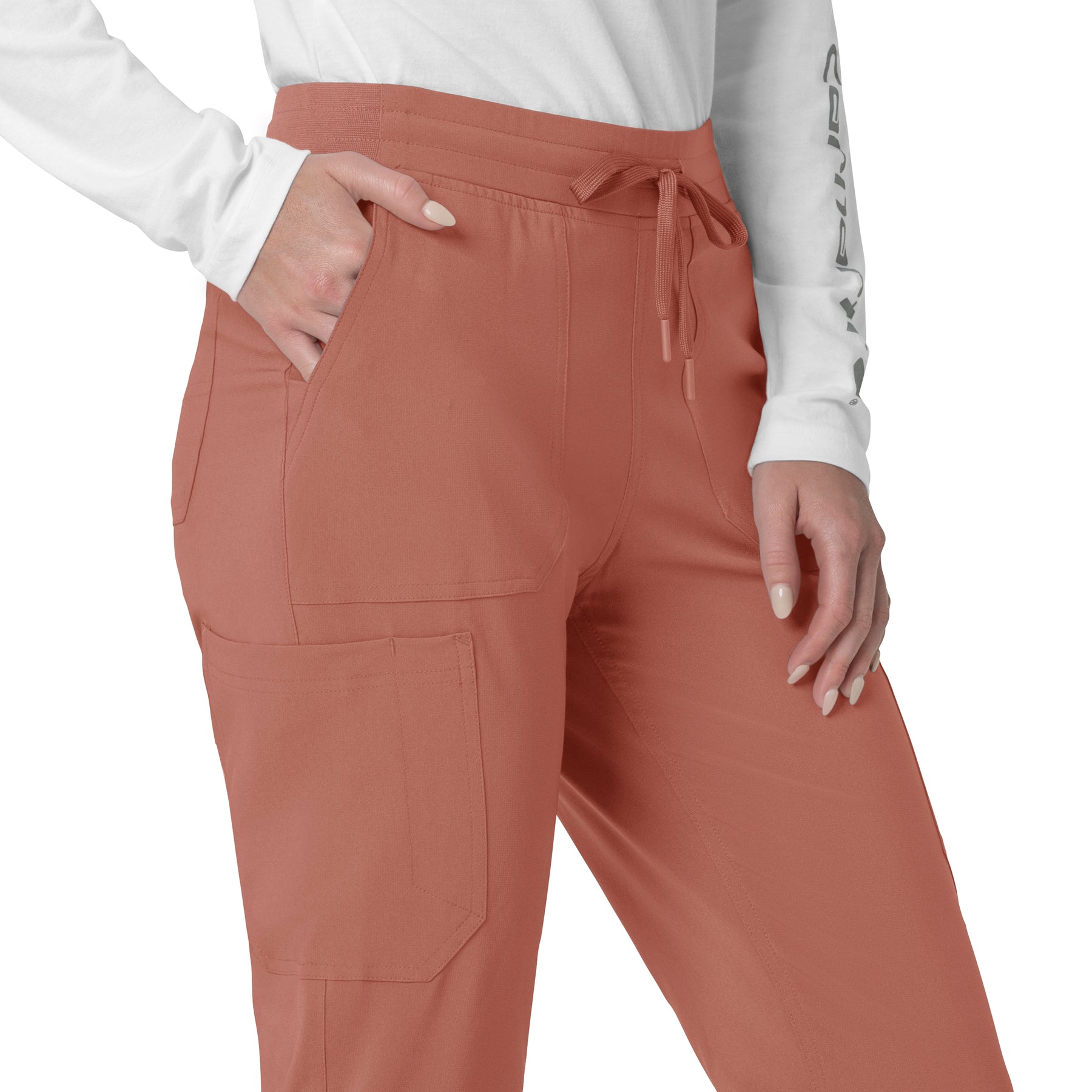 Force Cross-Flex Women's Cargo Jogger Scrub Pant Wildrose side detail 2