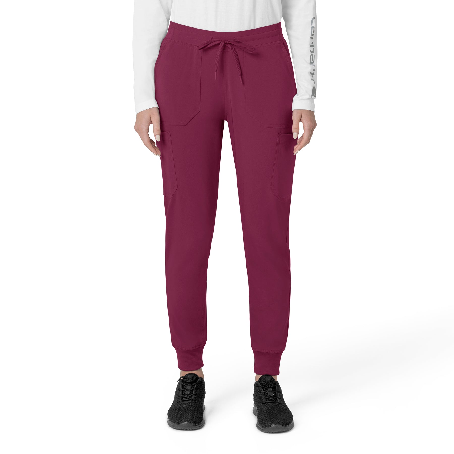 Force Cross-Flex Women's Cargo Jogger Scrub Pant Wine