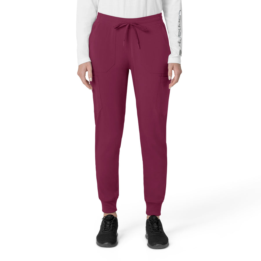 Force Cross-Flex Women's Cargo Jogger Scrub Pant Wine