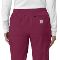 Force Cross-Flex Women's Cargo Jogger Scrub Pant Wine side detail 1