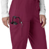 Force Cross-Flex Women's Cargo Jogger Scrub Pant Wine hemline detail