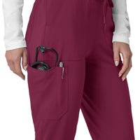 Force Cross-Flex Women's Cargo Jogger Scrub Pant Wine hemline detail