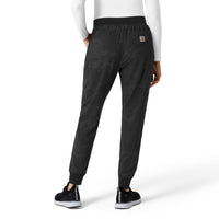 Carhartt Women's Printed Cargo Jogger Scrub Pant - Caring Camo Black back