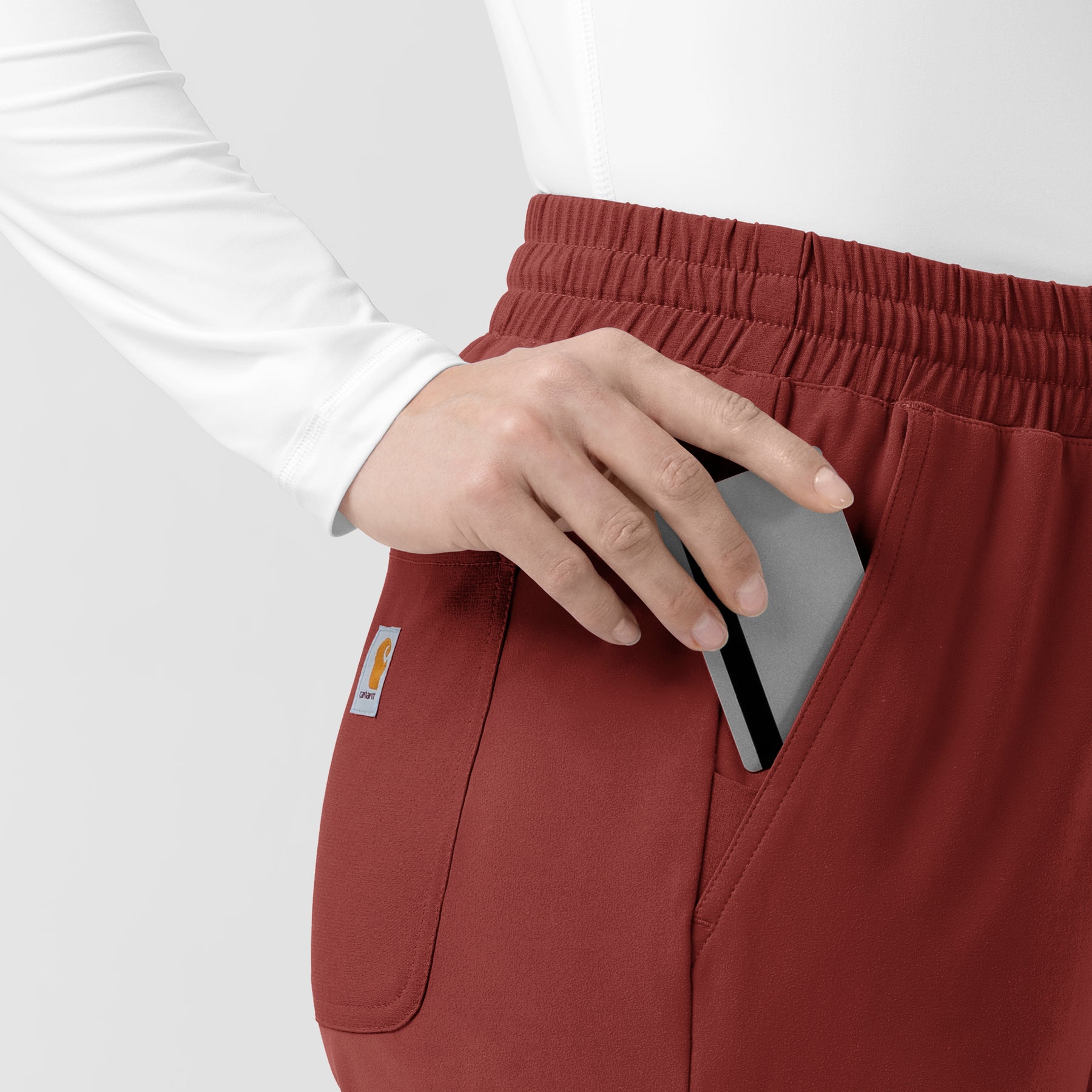 Force Cross-Flex Knit Women's Boot Cut Scrub Pant Amber Terrain front detail