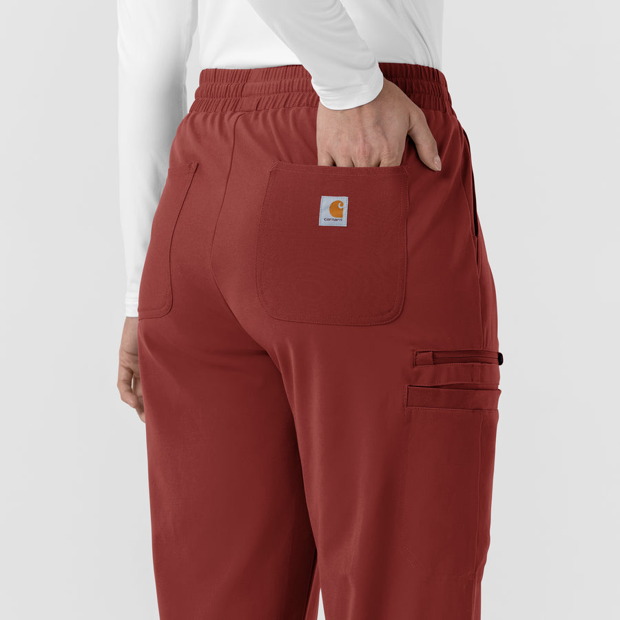 Force Cross-Flex Knit Women's Boot Cut Scrub Pant Amber Terrain back detail