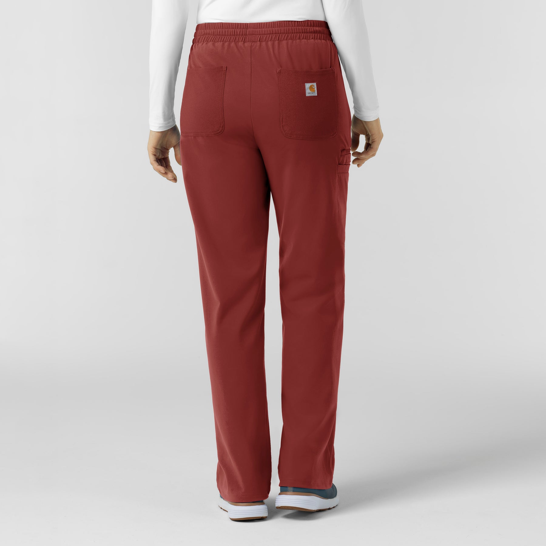 Force Cross-Flex Knit Women's Boot Cut Scrub Pant Amber Terrain back view