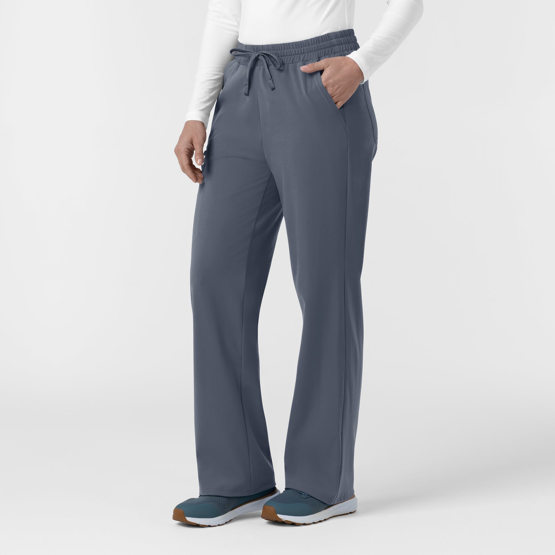 Cross-Flex Knits Knit Women's Boot Cut Scrub Pant Approaching Storm side view