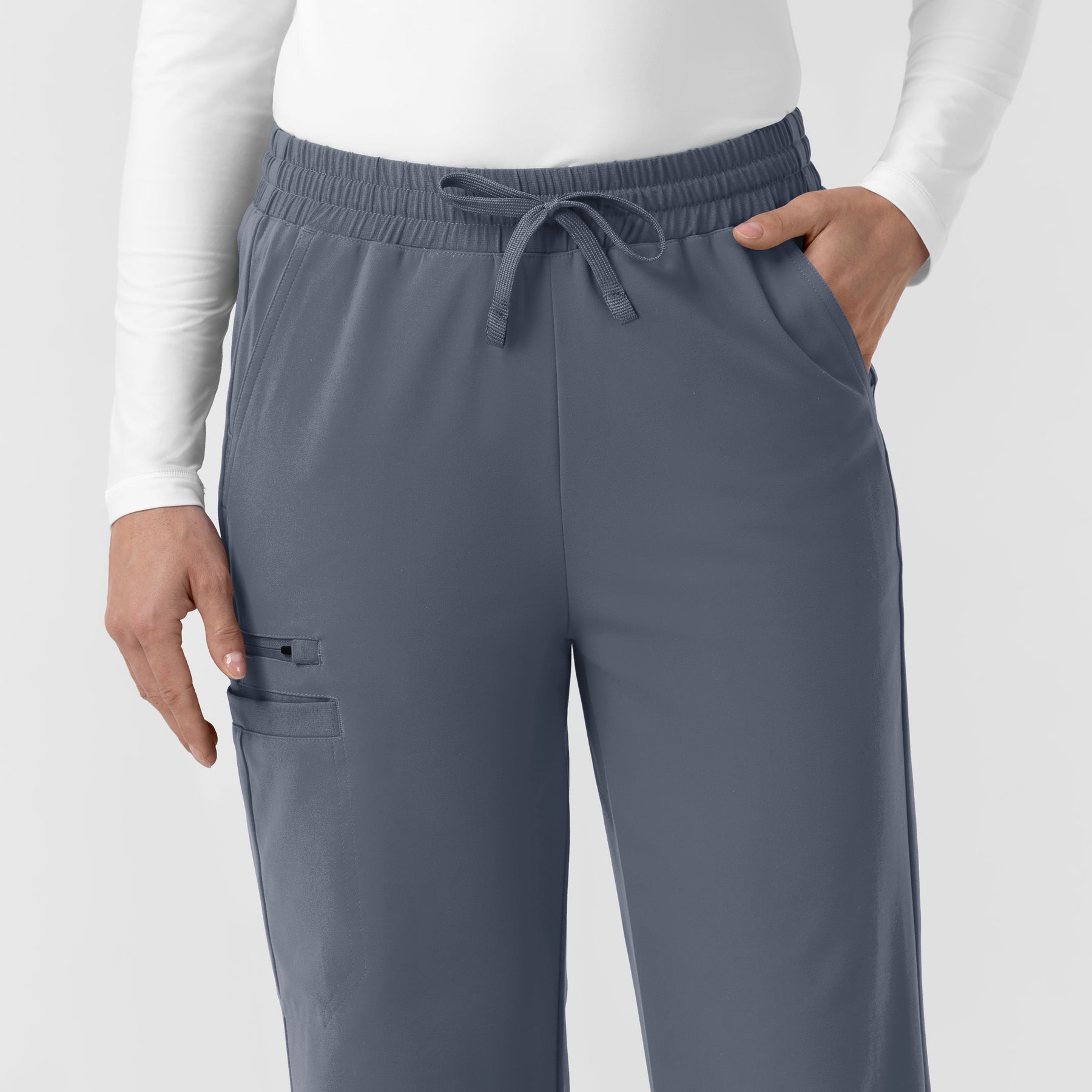 Cross-Flex Knits Knit Women's Boot Cut Scrub Pant Approaching Storm hemline detail