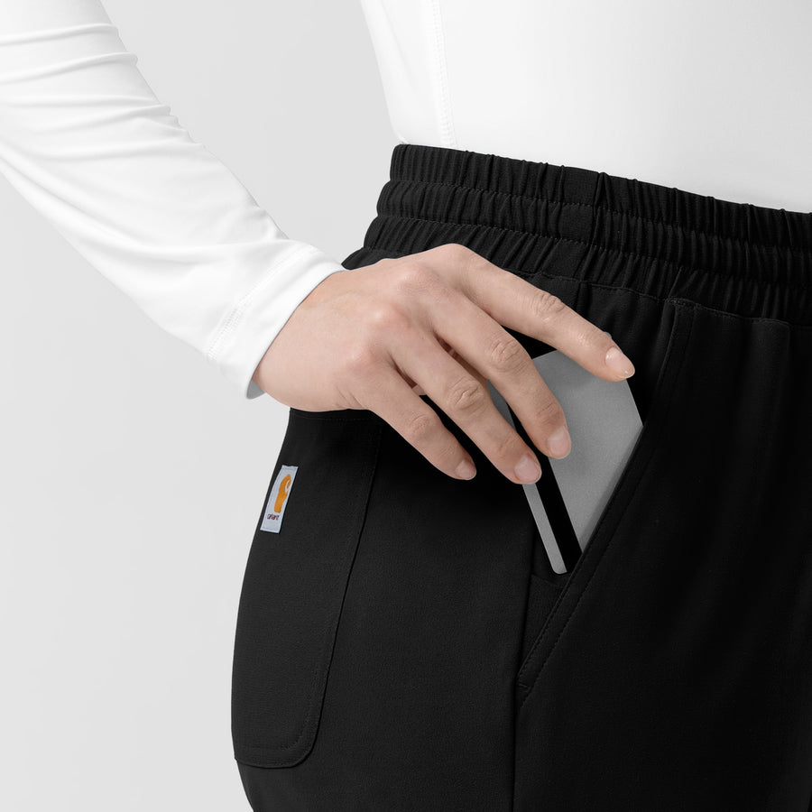 Force Cross-Flex Knit Women's Boot Cut Scrub Pant Black front detail