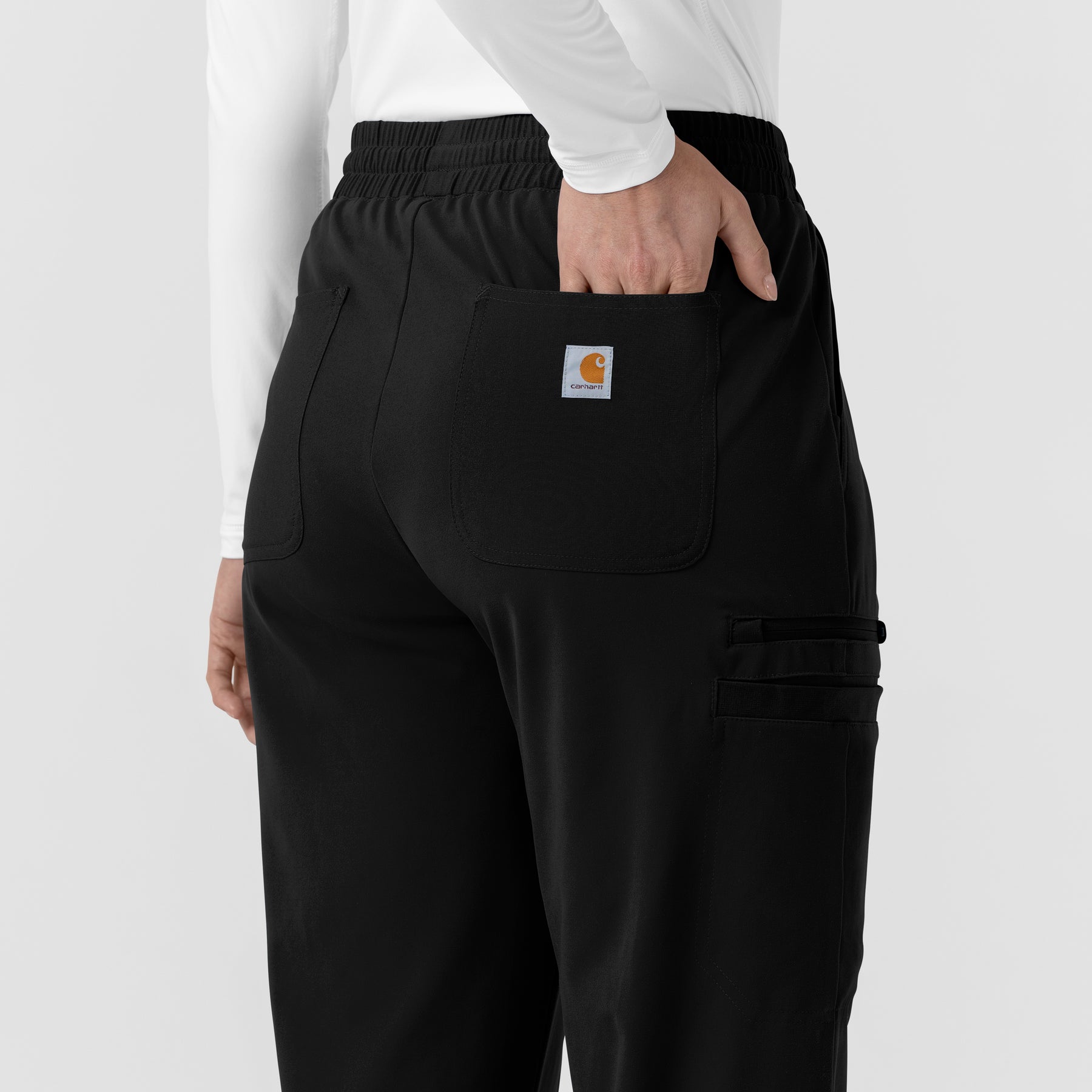 Force Cross-Flex Knit Women's Boot Cut Scrub Pant Black back detail