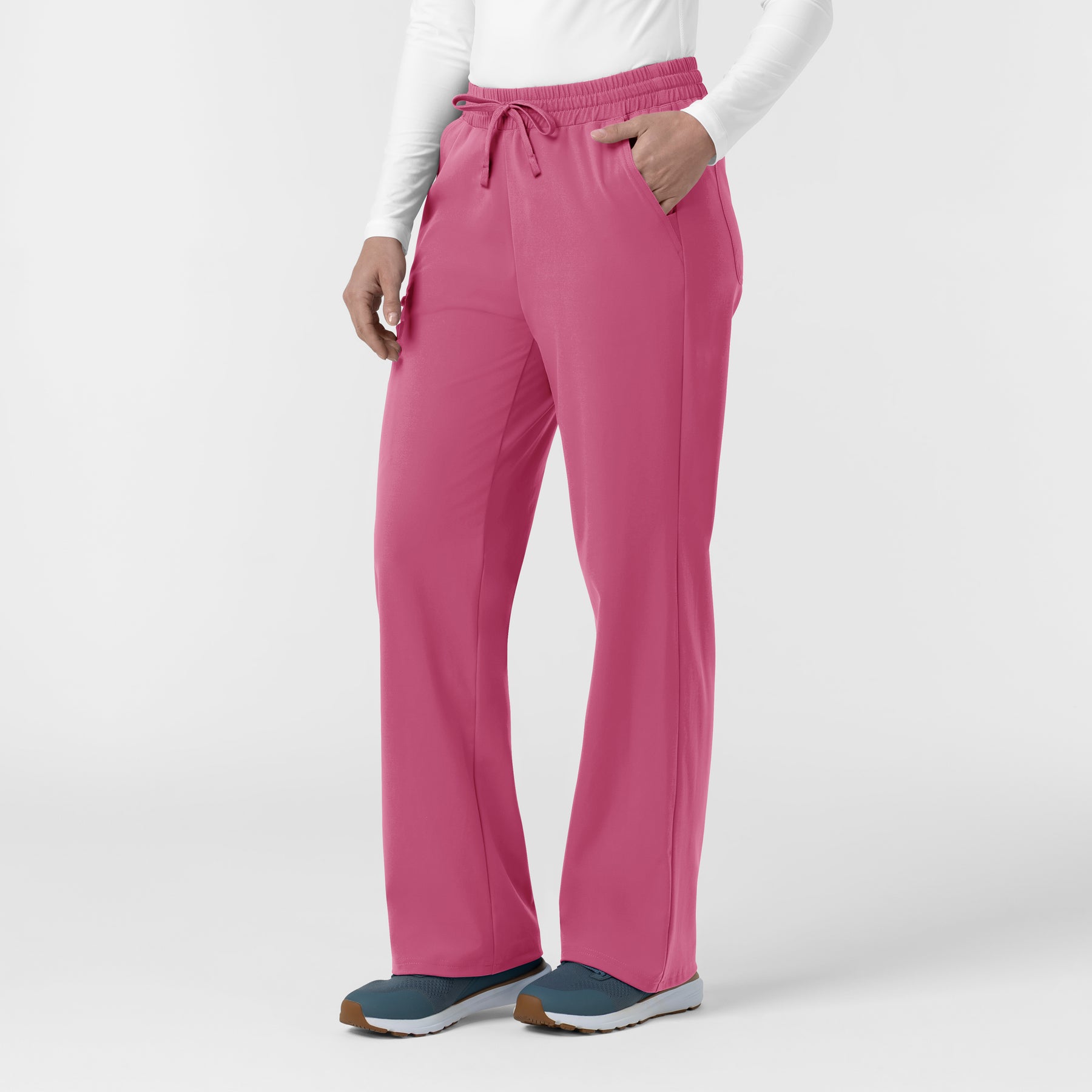 Force Cross-Flex Knit Women's Boot Cut Scrub Pant Electric Fuschia side view