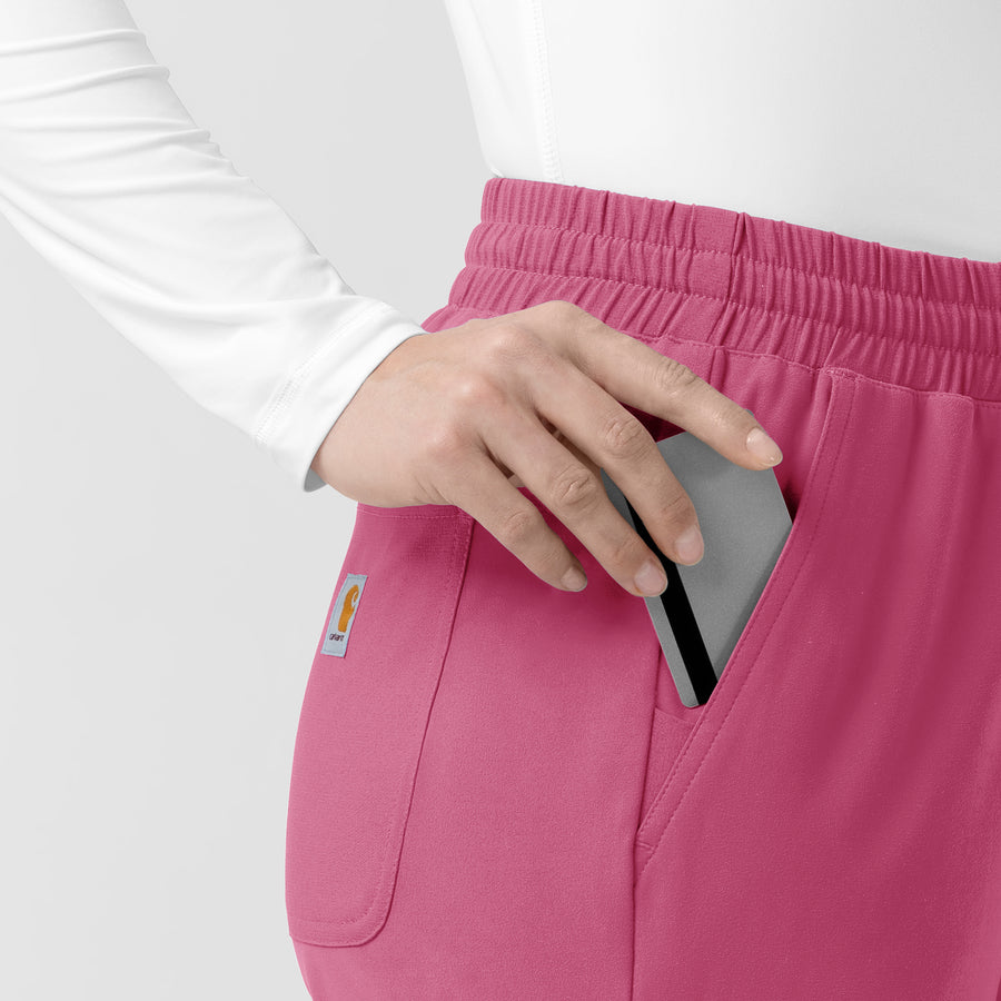 Force Cross-Flex Knit Women's Boot Cut Scrub Pant Electric Fuschia front detail