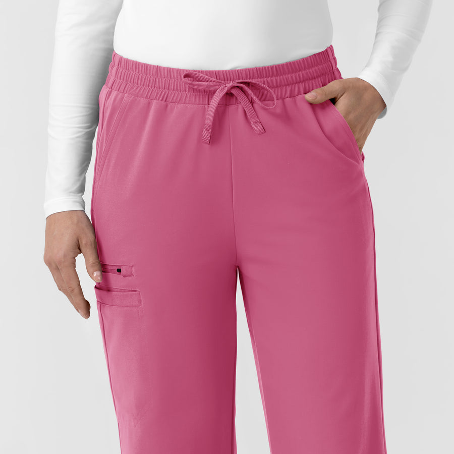 Force Cross-Flex Knit Women's Boot Cut Scrub Pant Electric Fuschia hemline detail