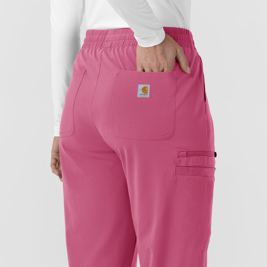Force Cross-Flex Knit Women's Boot Cut Scrub Pant Electric Fuschia back detail