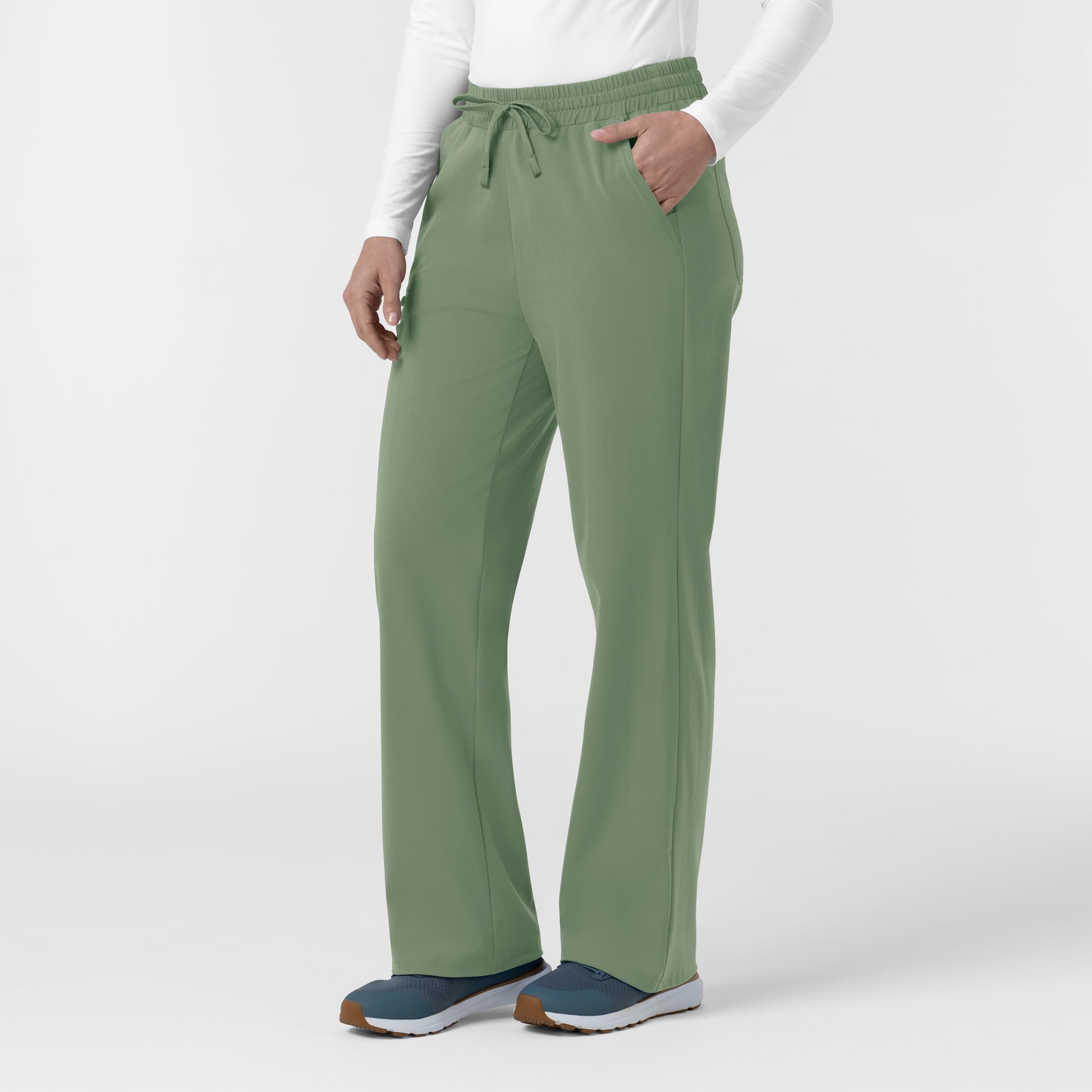 Force Cross-Flex Knit Women's Boot Cut Scrub Pant Green Slate side view