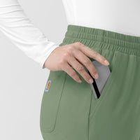 Force Cross-Flex Knit Women's Boot Cut Scrub Pant Green Slate front detail
