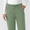 Force Cross-Flex Knit Women's Boot Cut Scrub Pant Green Slate hemline detail