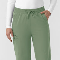 Force Cross-Flex Knit Women's Boot Cut Scrub Pant Green Slate hemline detail