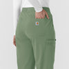 Force Cross-Flex Knit Women's Boot Cut Scrub Pant Green Slate back detail