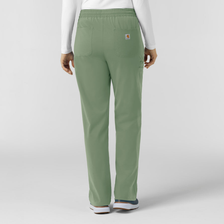 Force Cross-Flex Knit Women's Boot Cut Scrub Pant Green Slate back view