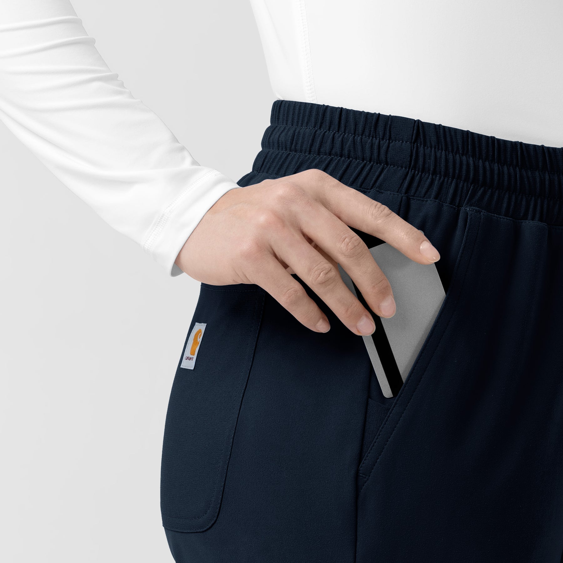 Force Cross-Flex Knit Women's Boot Cut Scrub Pant Navy front detail