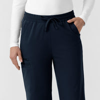 Force Cross-Flex Knit Women's Boot Cut Scrub Pant Navy hemline detail