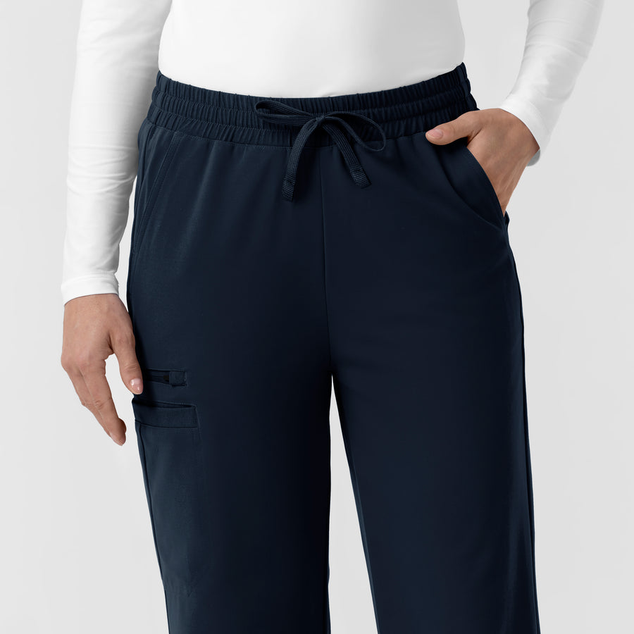 Force Cross-Flex Knit Women's Boot Cut Scrub Pant Navy hemline detail
