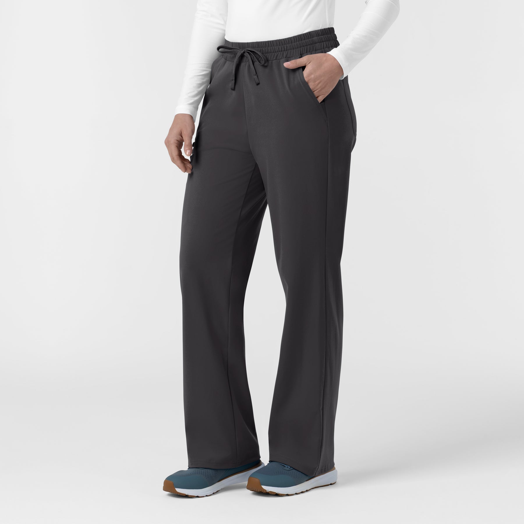 Force Cross-Flex Knit Women's Boot Cut Scrub Pant Pewter side view
