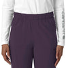 Force Cross-Flex Women's Straight Leg Cargo Scrub Pant Black Plum front detail