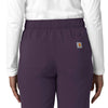 Force Cross-Flex Women's Straight Leg Cargo Scrub Pant Black Plum hemline detail