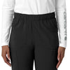 Force Cross-Flex Women's Straight Leg Cargo Scrub Pant Black front detail