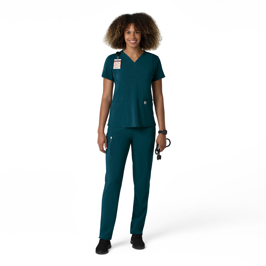 Force Cross-Flex Women's Straight Leg Cargo Scrub Pant Caribbean full scrub set
